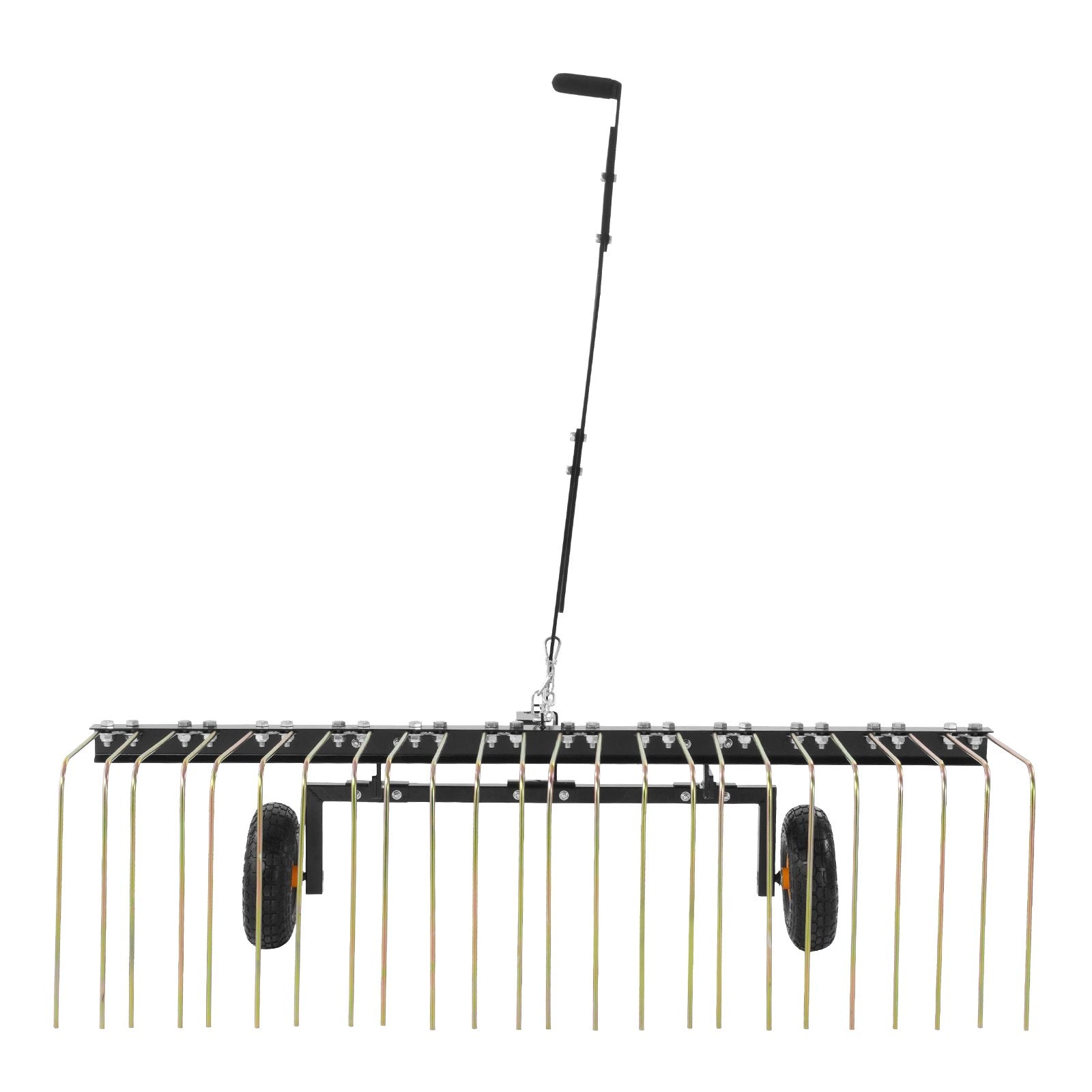 VEVOR piekabināms zāles iztīrītājs, 152 cm zāles iztīrītāja grābeklis ATV vai zāles pļāvējam, 24 dakšas