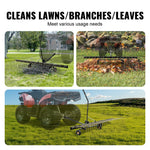 VEVOR piekabināms zāles iztīrītājs, 152 cm zāles iztīrītāja grābeklis ATV vai zāles pļāvējam, 24 dakšas