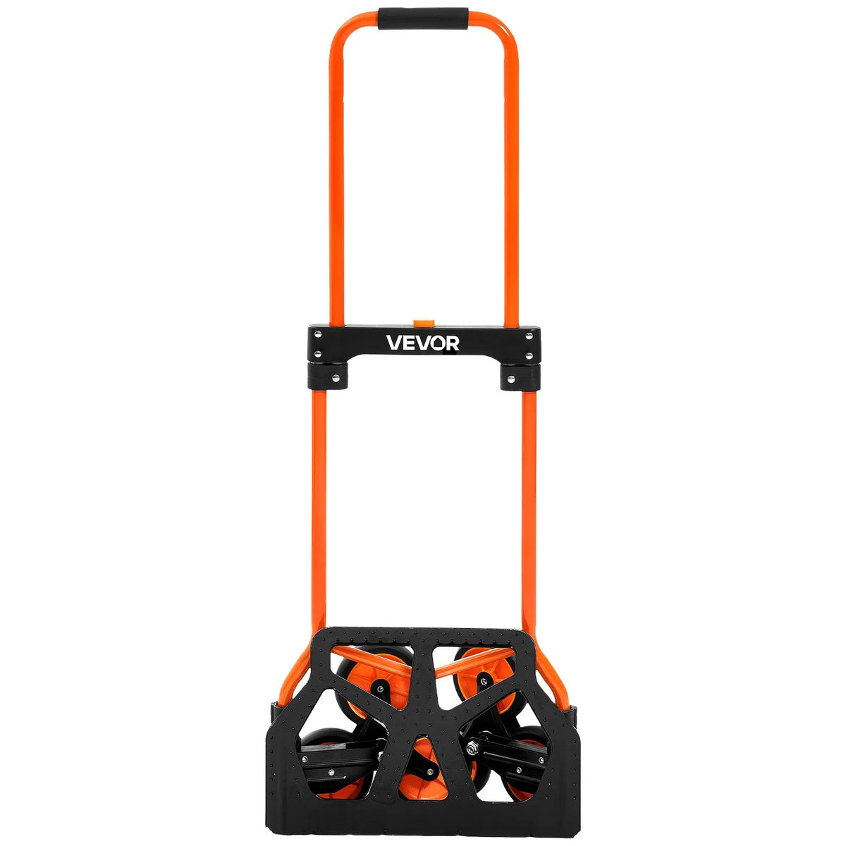 VEVOR stair cart with a 54 kg load capacity, foldable transport cart with a telescoping handle, 6 wheels and 2 elastic straps, suitable for home use, food transport, and storage