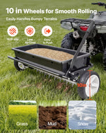VEVOR velkamais zāliena kaisītājs ar aerācijas tapām, izkliedes platums 0,81 m, universāla sakabe, zāliena sējmašīna un augsnes aerators ar 45,36 kg ietilpību un 254 mm riepām ATV un UTV transportam