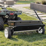 VEVOR velkamais zāliena kaisītājs ar aerācijas tapām, izkliedes platums 0,81 m, universāla sakabe, zāliena sējmašīna un augsnes aerators ar 45,36 kg ietilpību un 254 mm riepām ATV un UTV transportam