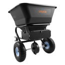 VEVOR piekabē velkams zāliena sējējs, sadales platums 3 m, dārza un zāliena sējējs ar universālu piekabes āķi, 38,6 kg ietilpība un 25 cm visurgājēja riepas, sēklu un mēslojuma sadales sējējs ATV un UTV