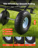 VEVOR piekabē velkams zāliena sējējs, sadales platums 3 m, dārza un zāliena sējējs ar universālu piekabes āķi, 38,6 kg ietilpība un 25 cm visurgājēja riepas, sēklu un mēslojuma sadales sējējs ATV un UTV