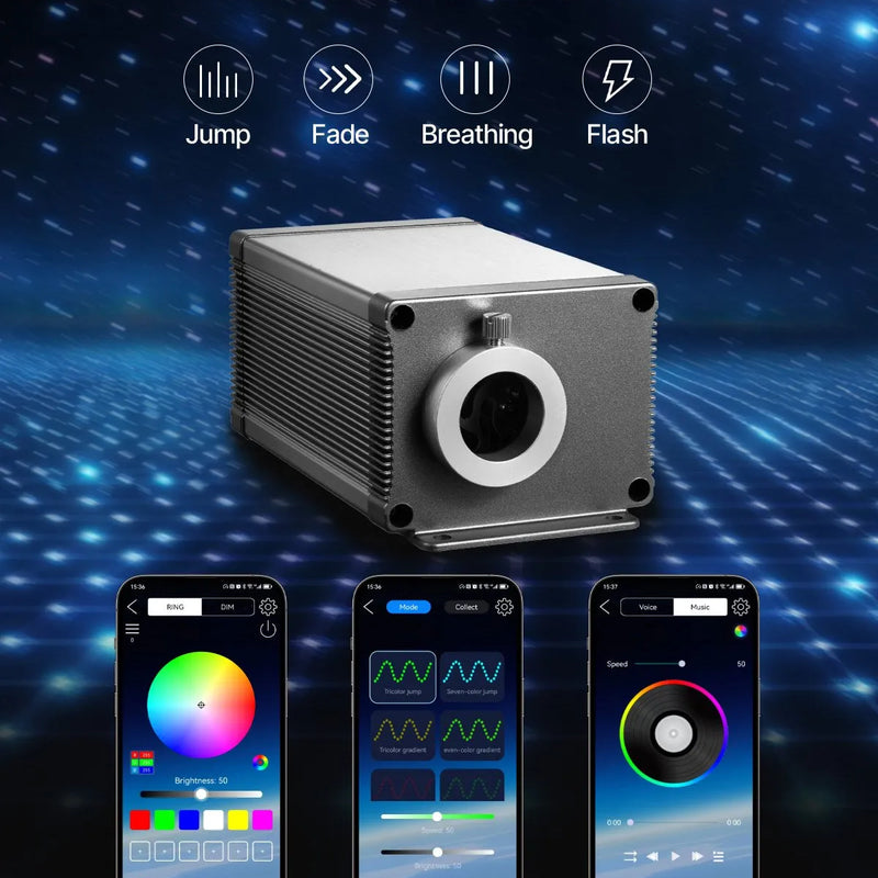 Starlight laevalgusti komplekt, 450 tk, 0,75 mm, 3 m, 16 W, Bluetooth, kaugjuhtimispult, heli aktiveerimine, RGBW