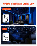 Комплект потолочных светильников Starlight, 450 шт, 0,75 мм, 3 м, 16 Вт, с Bluetooth, пульт ДУ, звуковая активация, RGBW