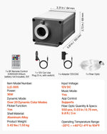 Starlight griestu apgaismojuma komplekts, 550 gab., 0,76 mm, 3 m, 16 W, ar Bluetooth, tālvadību, skaņas aktivizāciju, RGBW