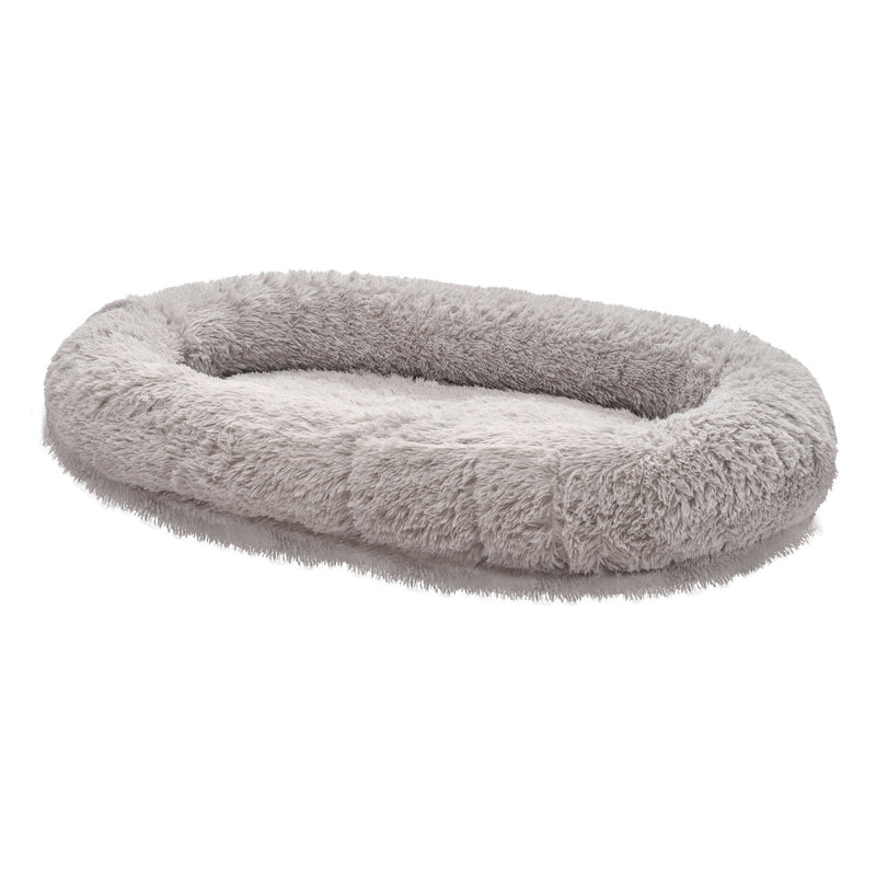 VEVOR cilvēka izmēra suņu gulta, 1320 × 860 × 240 mm ortopēdisks memory foam matracis, cilvēka izmēra gulta suņiem ar sānu kabatu, rokturi un rāvējslēdzēju, noņemama un mazgājama mašīnā, pelēkā krāsā.