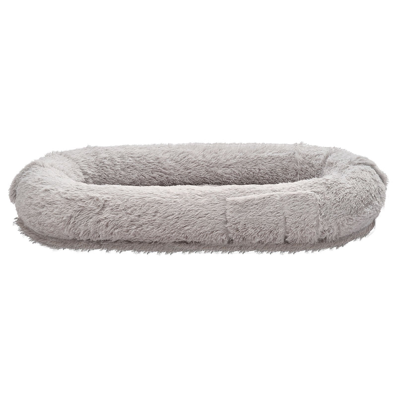 VEVOR cilvēka izmēra suņu gulta, 1320 × 860 × 240 mm ortopēdisks memory foam matracis, cilvēka izmēra gulta suņiem ar sānu kabatu, rokturi un rāvējslēdzēju, noņemama un mazgājama mašīnā, pelēkā krāsā.