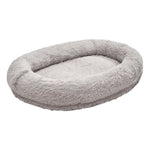 VEVOR cilvēka izmēra suņu gulta, 1320 × 860 × 240 mm ortopēdisks memory foam matracis, cilvēka izmēra gulta suņiem ar sānu kabatu, rokturi un rāvējslēdzēju, noņemama un mazgājama mašīnā, pelēkā krāsā.