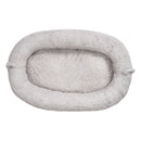 VEVOR cilvēka izmēra suņu gulta, 1320 × 860 × 240 mm ortopēdisks memory foam matracis, cilvēka izmēra gulta suņiem ar sānu kabatu, rokturi un rāvējslēdzēju, noņemama un mazgājama mašīnā, pelēkā krāsā.