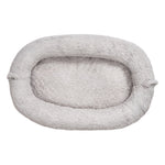 VEVOR cilvēka izmēra suņu gulta, 1320 × 860 × 240 mm ortopēdisks memory foam matracis, cilvēka izmēra gulta suņiem ar sānu kabatu, rokturi un rāvējslēdzēju, noņemama un mazgājama mašīnā, pelēkā krāsā.