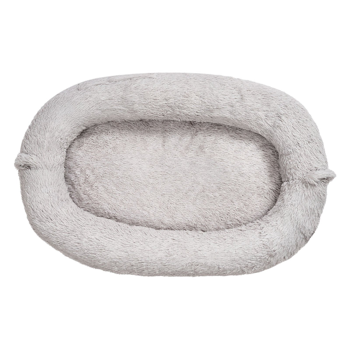 VEVOR cilvēka izmēra suņu gulta, 1320 × 860 × 240 mm ortopēdisks memory foam matracis, cilvēka izmēra gulta suņiem ar sānu kabatu, rokturi un rāvējslēdzēju, noņemama un mazgājama mašīnā, pelēkā krāsā.