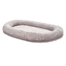 VEVOR cilvēka izmēra suņu gulta, 171 × 100 × 24 cm ortopēdisks memory foam matracis, cilvēka izmēra gulta suņiem ar sānu kabatu, rokturi un rāvējslēdzēju, noņemamu un mazgājamu mašīnā, pelēkā krāsā.