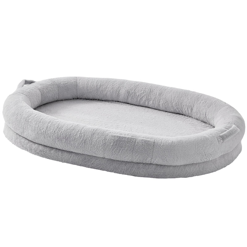 VEVOR cilvēka izmēra suņu gulta 183 × 122 × 25 cm, mazgājama ar mākslīgās truša vilnas pārvalku