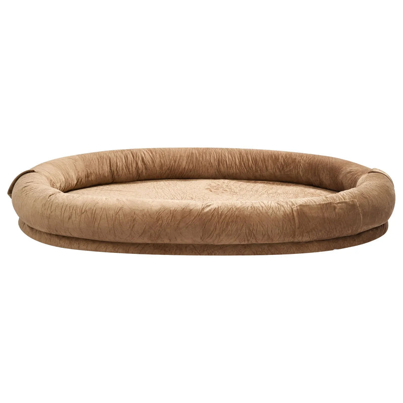 VEVOR cilvēka izmēra suņu gulta, 1770 × 1230 × 240 mm ortopēdisks memory foam matracis, cilvēka izmēra gulta suņiem ar sānu kabatu, rokturi un rāvējslēdzēju, noņemama un mazgājama mašīnā, brūnā krāsā.