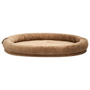 VEVOR cilvēka izmēra suņu gulta, 1770 × 1230 × 240 mm ortopēdisks memory foam matracis, cilvēka izmēra gulta suņiem ar sānu kabatu, rokturi un rāvējslēdzēju, noņemama un mazgājama mašīnā, brūnā krāsā.