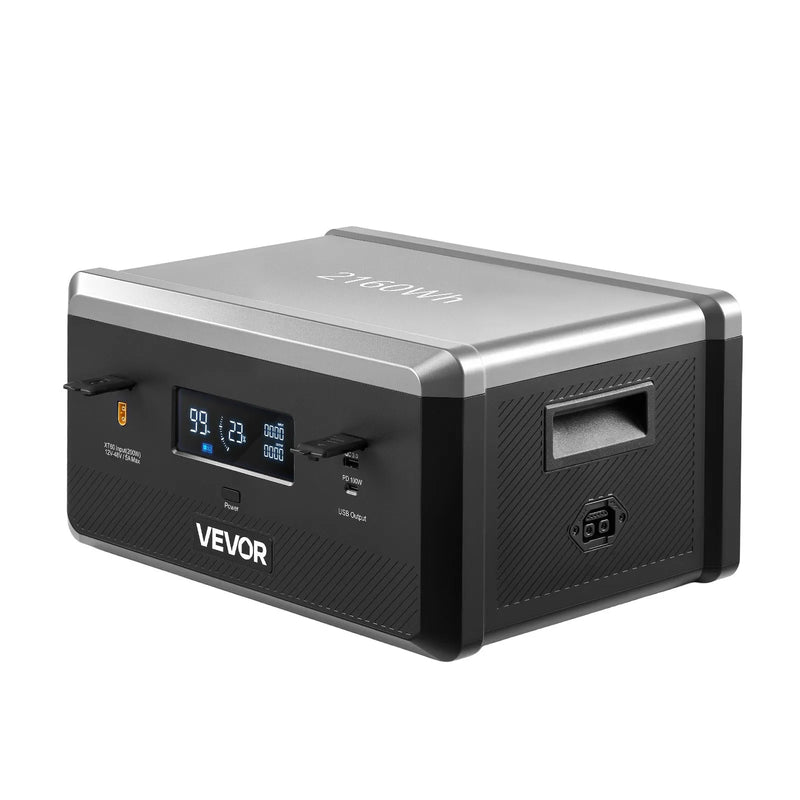 VEVOR papildu akumulators portatīvajai elektrostacijai, 2160 Wh LiFePO4 paplašināšanas akumulators ar 3 izejas pieslēgvietām lietošanai mājās, kempingā, ceļojumos un ārkārtas situācijās