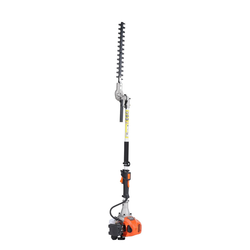 VEVOR benzīna dzīvžogu trimmeris, 26 cm³ 2-taktu dzinējs, 400 mm asmens ar divpusēju, divvirzienu griešanas sistēmu, 270° regulējama griešanas galva, piemērots krūmu un dzīvžogu apgriešanai