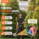VEVOR benzīna dzīvžogu trimmeris, 26 cm³ 2-taktu dzinējs, 400 mm asmens ar divpusēju, divvirzienu griešanas sistēmu, 270° regulējama griešanas galva, piemērots krūmu un dzīvžogu apgriešanai