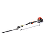 VEVOR benzīna dzīvžogu trimmeris, 26 cm³ 2-taktu dzinējs, 400 mm asmens ar divpusēju, divvirzienu griešanas sistēmu, 270° regulējama griešanas galva, piemērots krūmu un dzīvžogu apgriešanai
