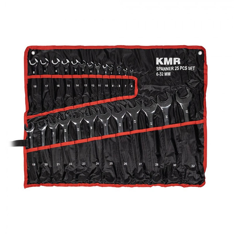 KAMAR RT0100 kombinēto atslēgu komplekts, 25 gab., 6–32mm, CrV tērauds, hromētas, uzglabāšanas somā, 2 gadu garantija