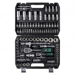 KAMAR 108 daļu galatslēgu un uzgaļu komplekts 1,27 cm un 0,635 cm ar reversa sprūdratiem transportēšanas koferī