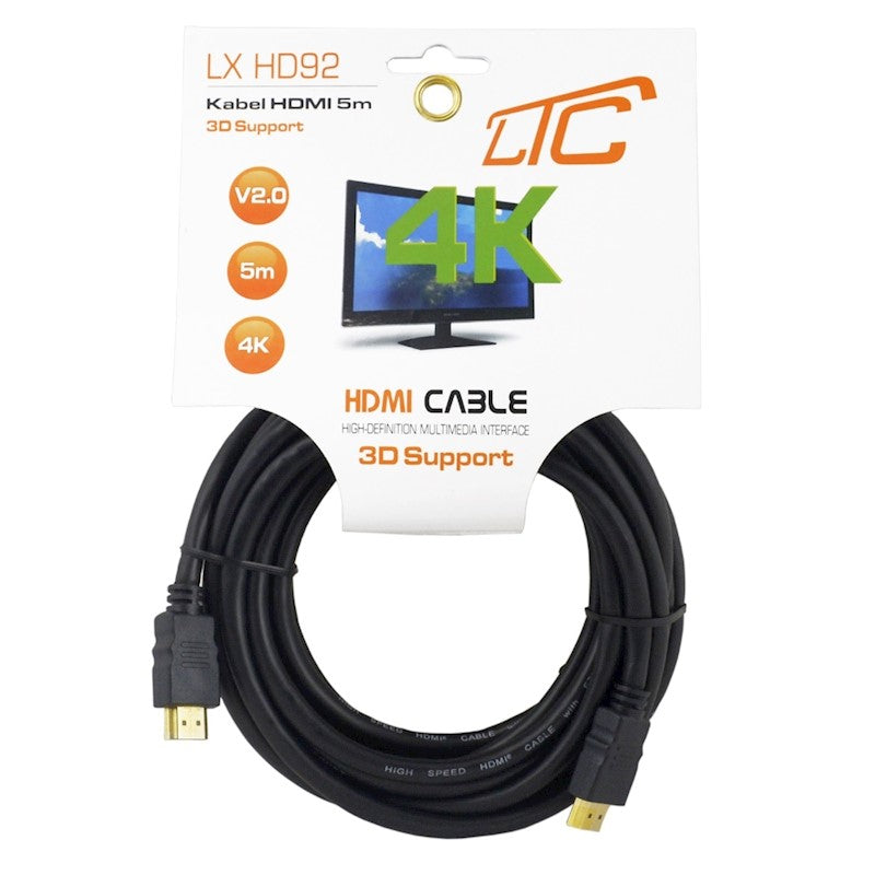 Кабель HDMI-HDMI (v2.0 | 4K | 5 м) черный