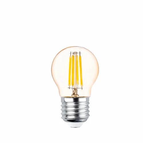 12 m veekindel nöör koos 10 lambiga LED hõõgniit 4W(400Lm) G45 merevaigukollane, soe valge 2200K, nöör ELi pistikuga alguses ja pitseeritud pistikupesa lõpus