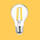 E27 4W (470Lm) LED hõõglamp, A60, COG läbipaistev, soe valge valgus 2700K