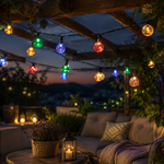LED Solar String SCB61 6,5 m med 30 kristallfärgade glödlampor, programmerbara i 8 ljuslägen