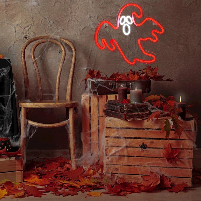 Neona PLEXI LED zīme SCARY GHOST, sarkana, Neolia NNE15