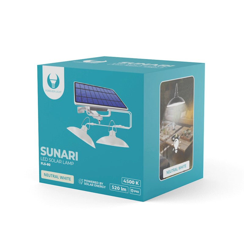 SUNARI solar double lamp LED FLS-80 6W 520lm 4500K 5500mAh Li-Ion Forever Light