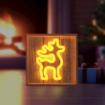 Neon LED light with wooden frame DEER, warm white, FLNW01, Forever Light