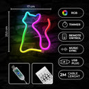 Forever Light RGB LED neona lampa kaķis ar tālvadības pulti dekoratīvam apgaismojumam