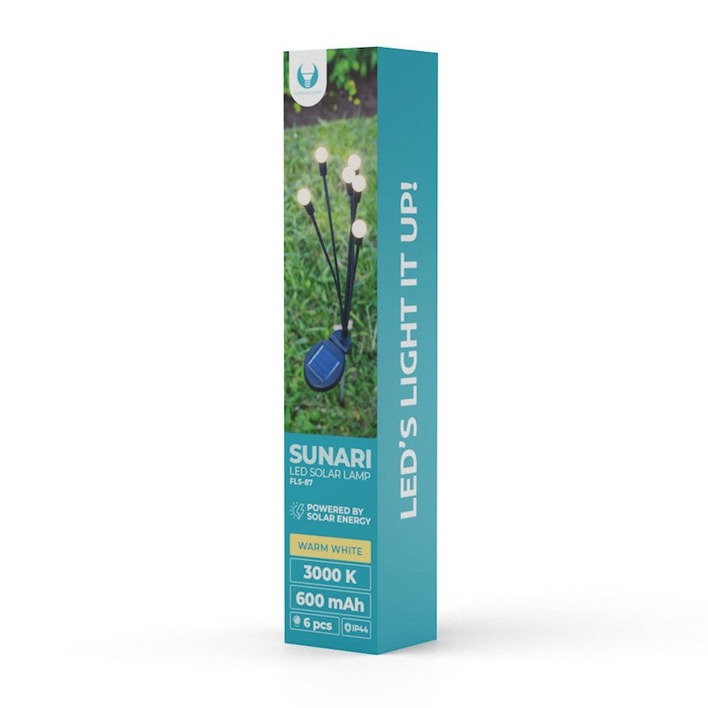 SUNARI saules spuldze LED FLS-87 saules uguntiņas x6 3000K 600mAh Li-Ion Forever Light