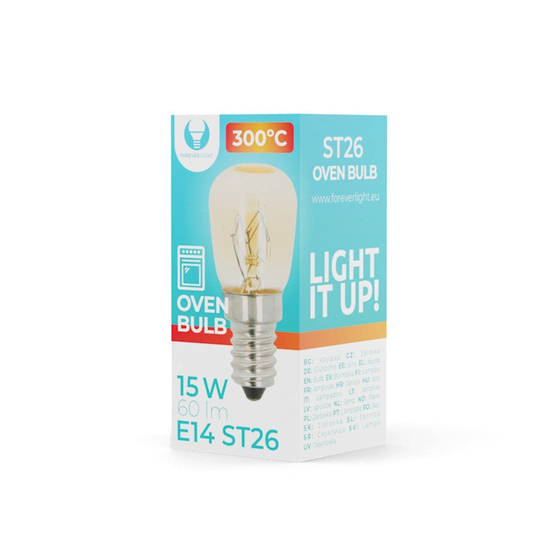 Ugnslampa E14 ST26 15W 230V 60lm 300° Forever Light