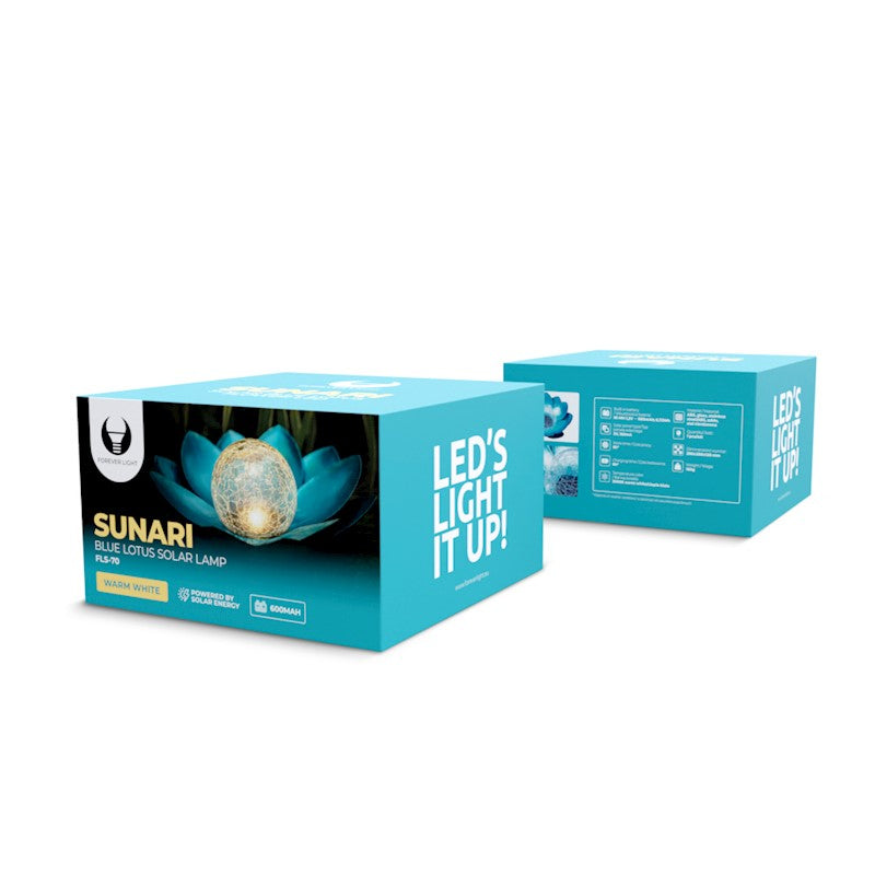 SUNARI solārais gaismeklis LED FLS-70 Lotus Flower Blue 3000K 600mAh Ni-MH Forever Light