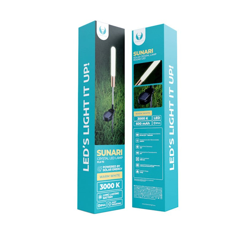 SUNARI saules spuldze LED FLS-72 kristāla lampa apaļa 3000K 600mAh 0,72Wh Ni-MH Forever Light