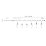Forever Light LED āra gaismas virtene, 7,2 m, 10 S14 kvēldiega spuldzes ar E27 ligzdu, 230 V, FLM-200