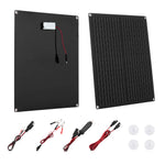 VEVOR 30 W 12 V saules paneļa akumulatora lādētājs, uzturošās uzlādes saules lādētājs ar iebūvētu viedo kontrolieri un 3 pieslēguma kabeļiem, IP67 ūdensizturīgs, pārnēsājams kemperiem, automašīnām, motocikliem, laivām un furgoniem
