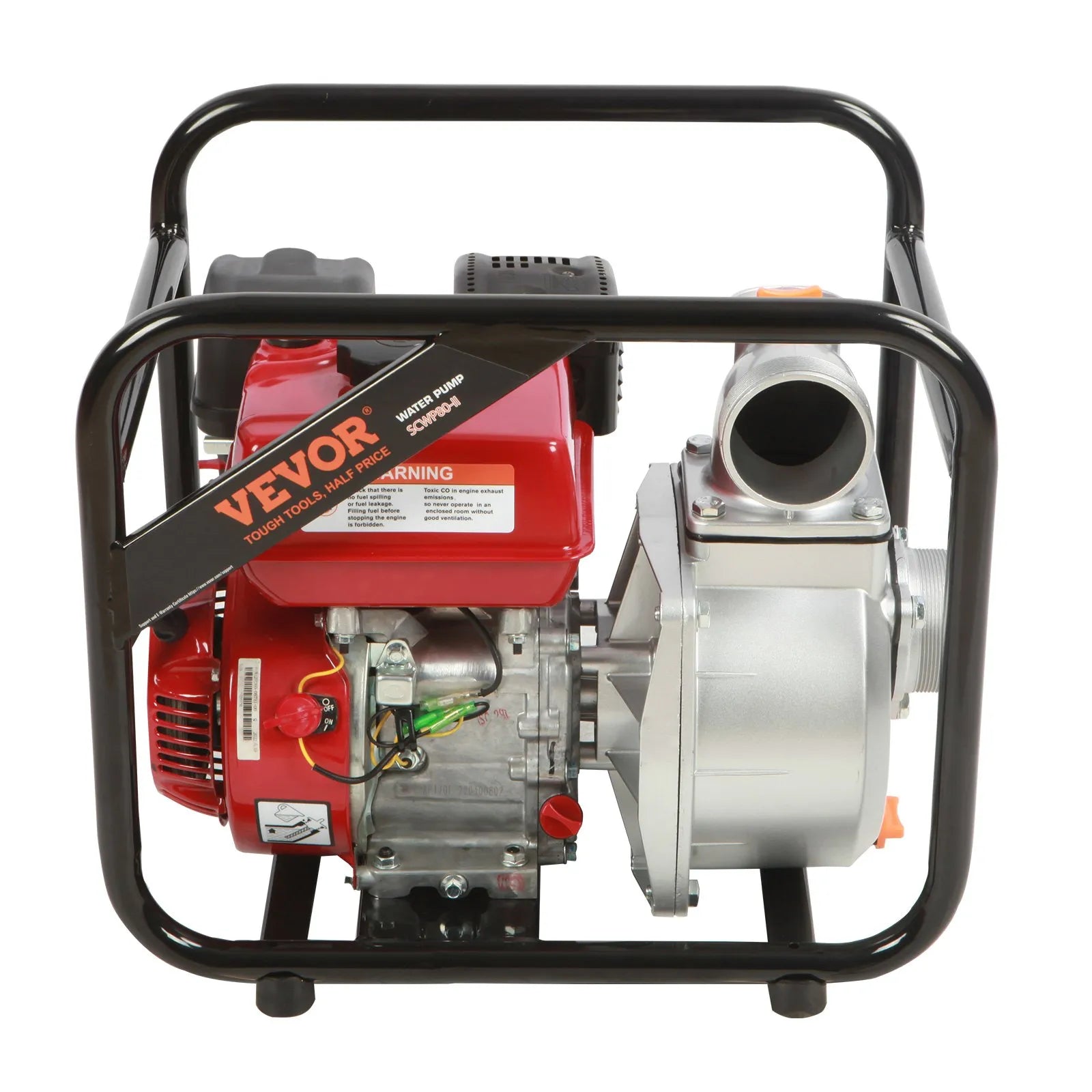 VEVOR 4-taktu benzīna ūdens sūknis, 7,6 cm ieplūde/izplūde, 5,2 kW (7 ZS), 1003,5 l/min plūsma, 43,3 m pacēlums, 6,7 m sūkšana, ar 7,6 m šļūteni apūdeņošanai un baseinu ūdens maiņai, EPA sertificēts