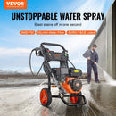 VEVOR benzīna augstspiediena mazgātājs, 3400 PSI, 9,8 l/min, ar 5 sprauslu komplektu automašīnām, vertikāls
