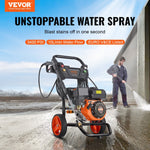 VEVOR benzīna augstspiediena mazgātājs, 3400 PSI, 9,8 l/min, ar 5 sprauslu komplektu automašīnām, vertikāls