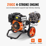 VEVOR benzīna augstspiediena mazgātājs, 3400 PSI, 9,8 l/min, ar 5 sprauslu komplektu automašīnām, vertikāls