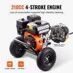VEVOR benzīna augstspiediena mazgātājs, 3500 PSI, 10 l/min, 2,6 GPM, ar 5 sprauslu komplektu automašīnām