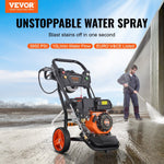 VEVOR Benzīna augstspiediena mazgātājs 3950 PSI, 10 l/min, 2,6 GPM ar 5 sprauslu komplektu automašīnām
