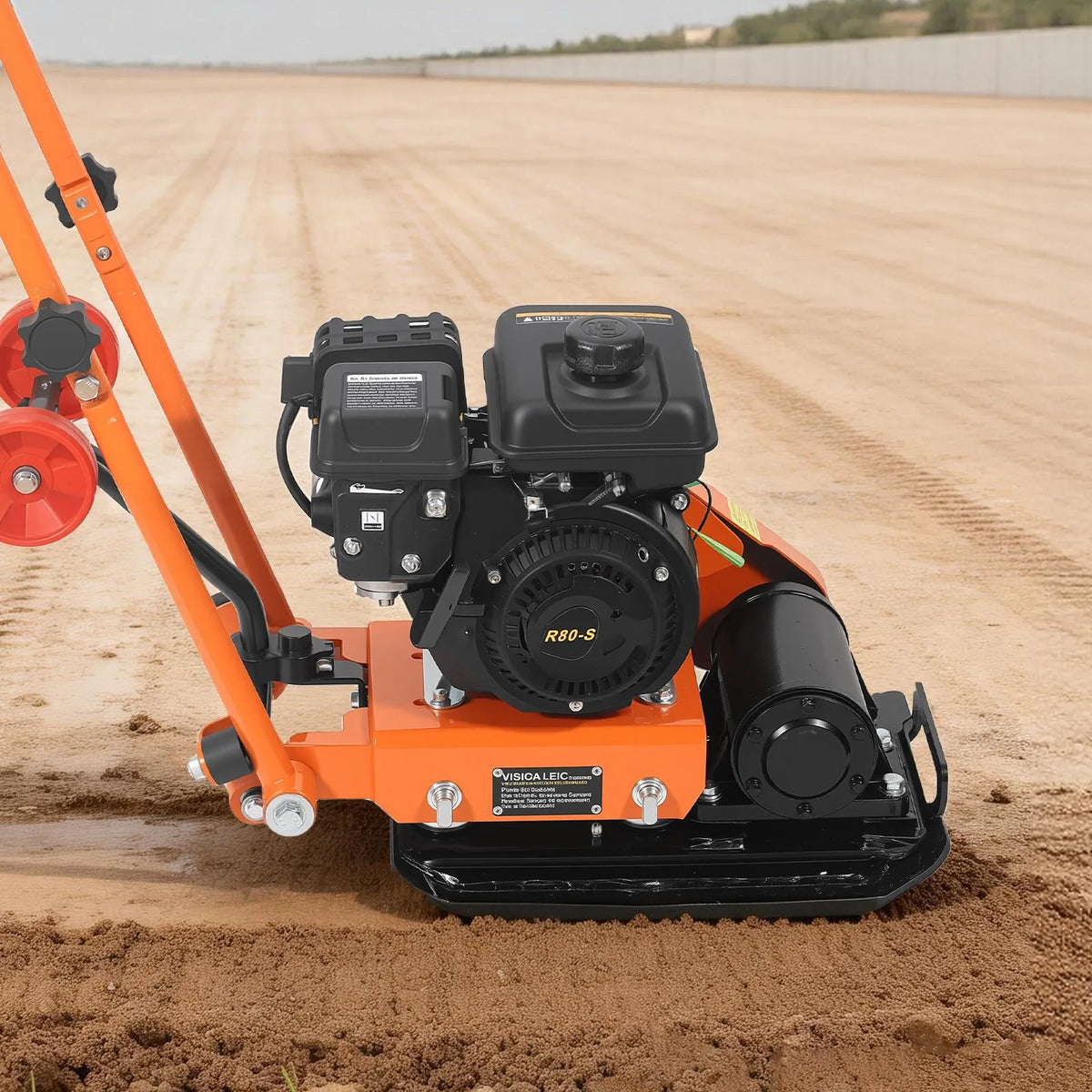 VEVOR vibroplate ar 2 ZS 79 cm³ benzīna dzinēju, 5250 vibrācijas/min, 8 kN blietēšanas spēks, 41 × 31,5 cm plāksne, augsnes blietētājs bruģim, asfaltam, pamatiem un gruntij