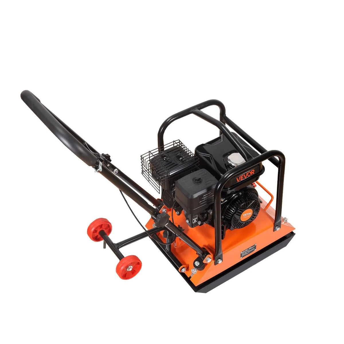 VEVOR vibroplate ar 6,5 ZS 212 cm³ benzīna dzinēju, 6400 vibrācijas/min, 15 kN blietēšanas spēks, 53 × 40 cm plāksne, pašgājēja augsnes blietētājs bruģim, asfaltam, pamatiem un gruntij