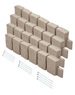 VEVOR dekoratīvā dārza apmale akmens imitācija 119,9 × 22,9 cm, elastīga ķieģeļa izmēra dārza apmale ar stiprinājuma tapām, izbalēšanai izturīga zāliena un dārza apmale piebraucamajiem ceļiem un celiņiem, bēša