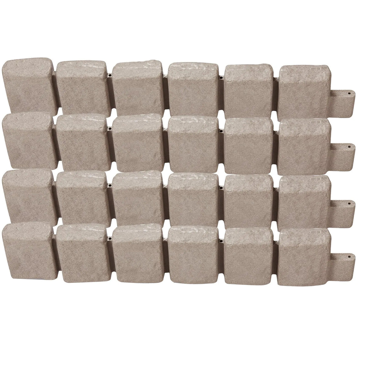 VEVOR dekoratīvā dārza apmale akmens imitācija 119,9 × 22,9 cm, elastīga ķieģeļa izmēra dārza apmale ar stiprinājuma tapām, izbalēšanai izturīga zāliena un dārza apmale piebraucamajiem ceļiem un celiņiem, bēša